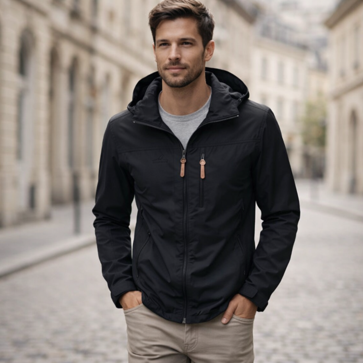 Herren Wasserdichte Winddichte Wanderjacke – Mehrere Reißverschlusstaschen
