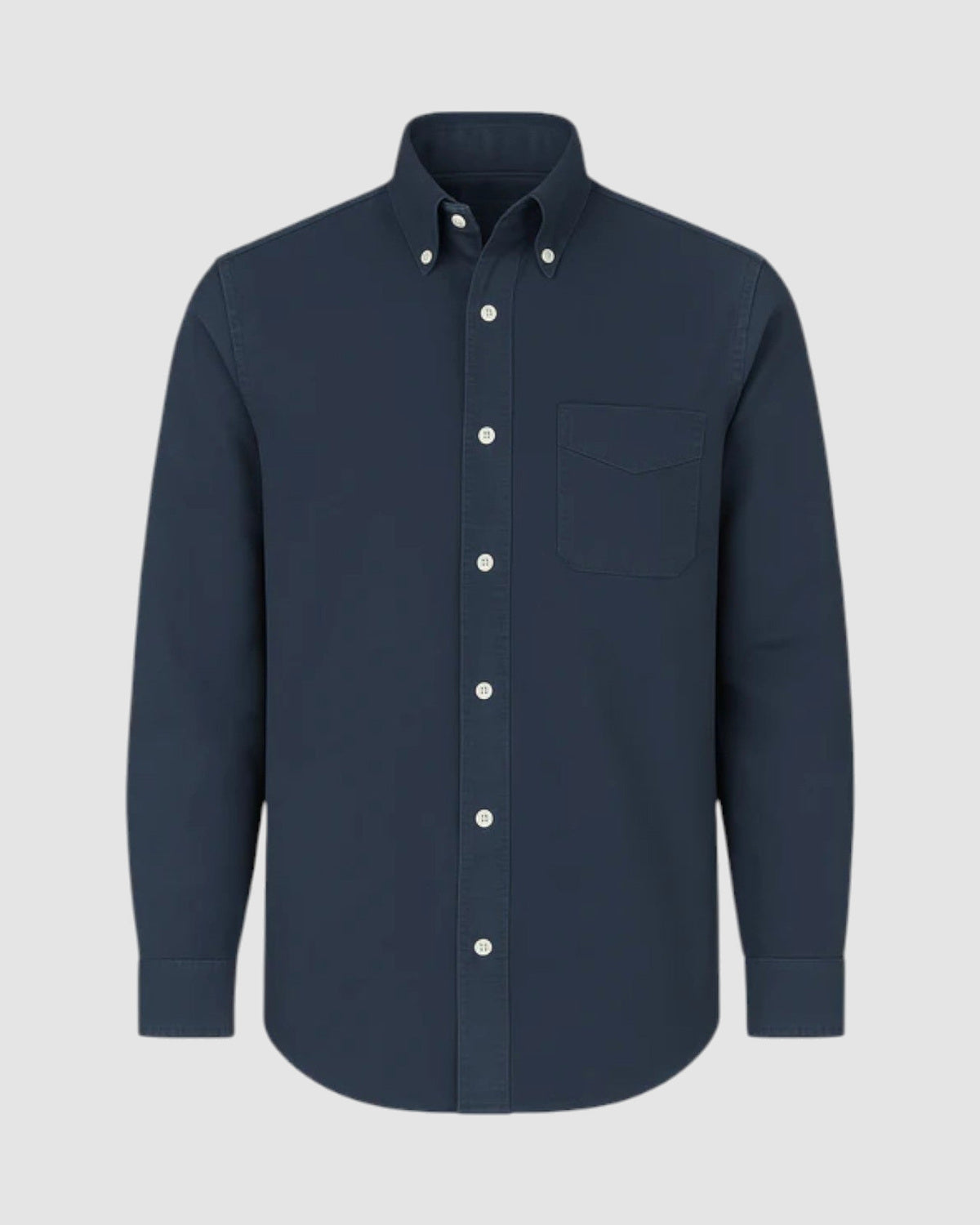Herren Hemd Langarm aus Baumwolle in Marineblau