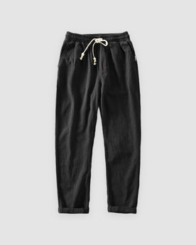 Herren Leinenhose mit lockerer Passform in Schwarz