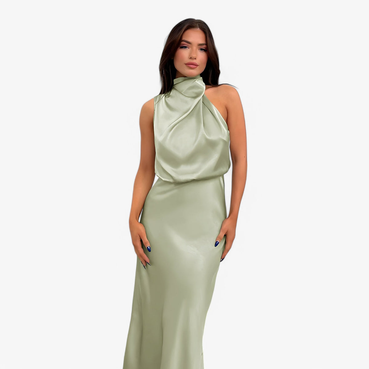 Damen Kleid Satin Elegant