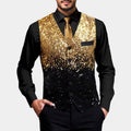 Herren Glitzer-Weste mit Satin-Revers