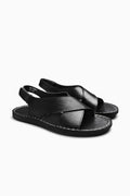 Herren Sandalen Schwarz Leder - Kreuzriemen für den Sommer