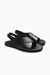 Herren Sandalen Schwarz Leder - Kreuzriemen für den Sommer
