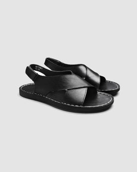 Herren Ledersandalen mit Kreuzriemen für den Sommer – Schwarz