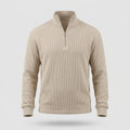 Herren Pullover - Reissverschlusskragen mit Waffeltextur