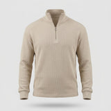 Herren Pullover - Reissverschlusskragen mit Waffeltextur