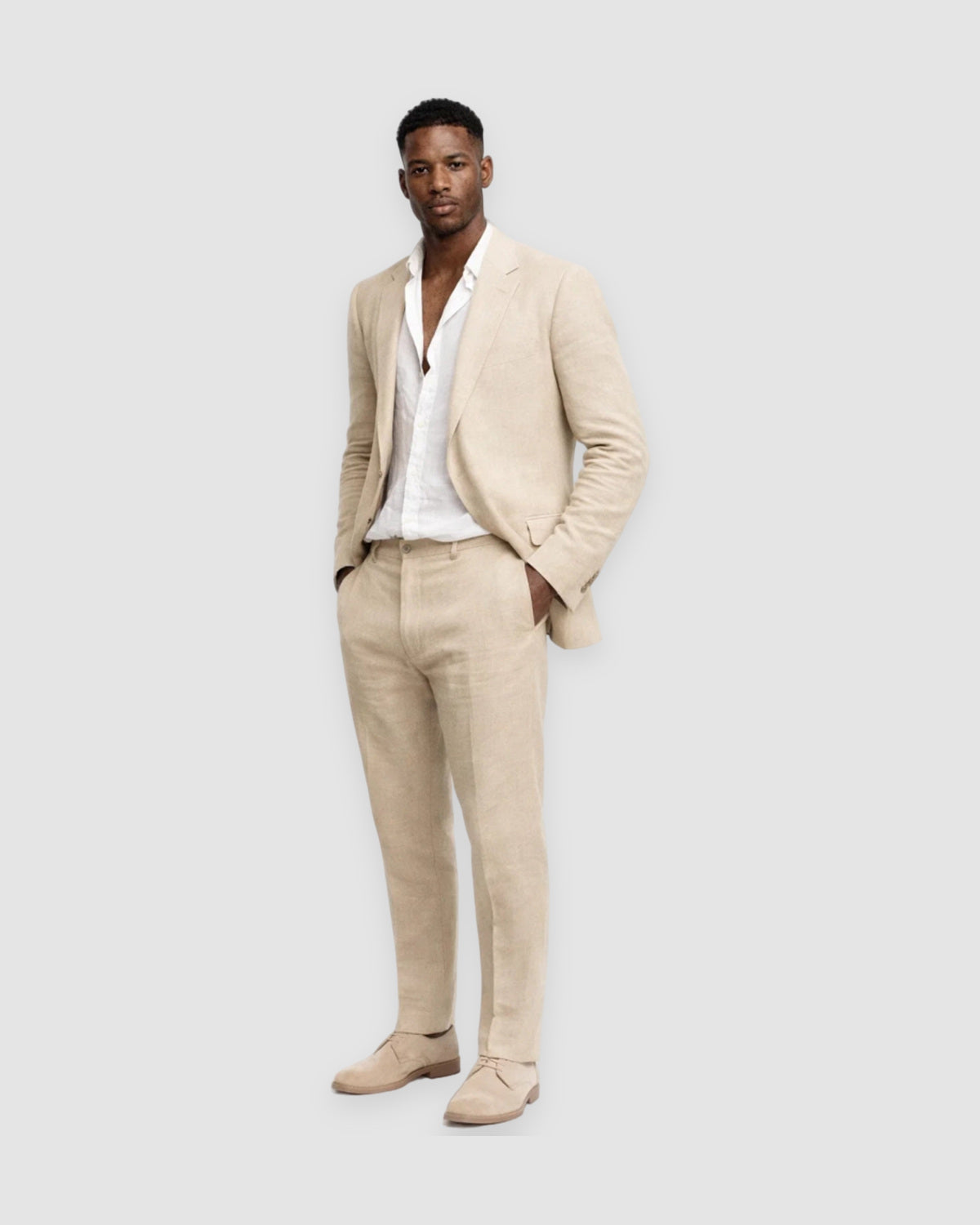 Herren Anzug zweiteilig im Regular Fit in Beige