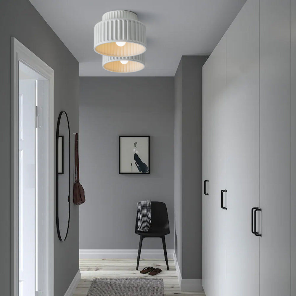 Geriffelte Deckenleuchte - Zweistufiges Trommel-Design