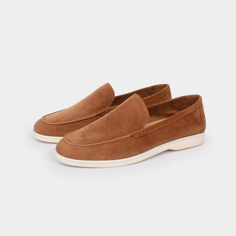 Herren Loafer Wildleder Slipper Karamell