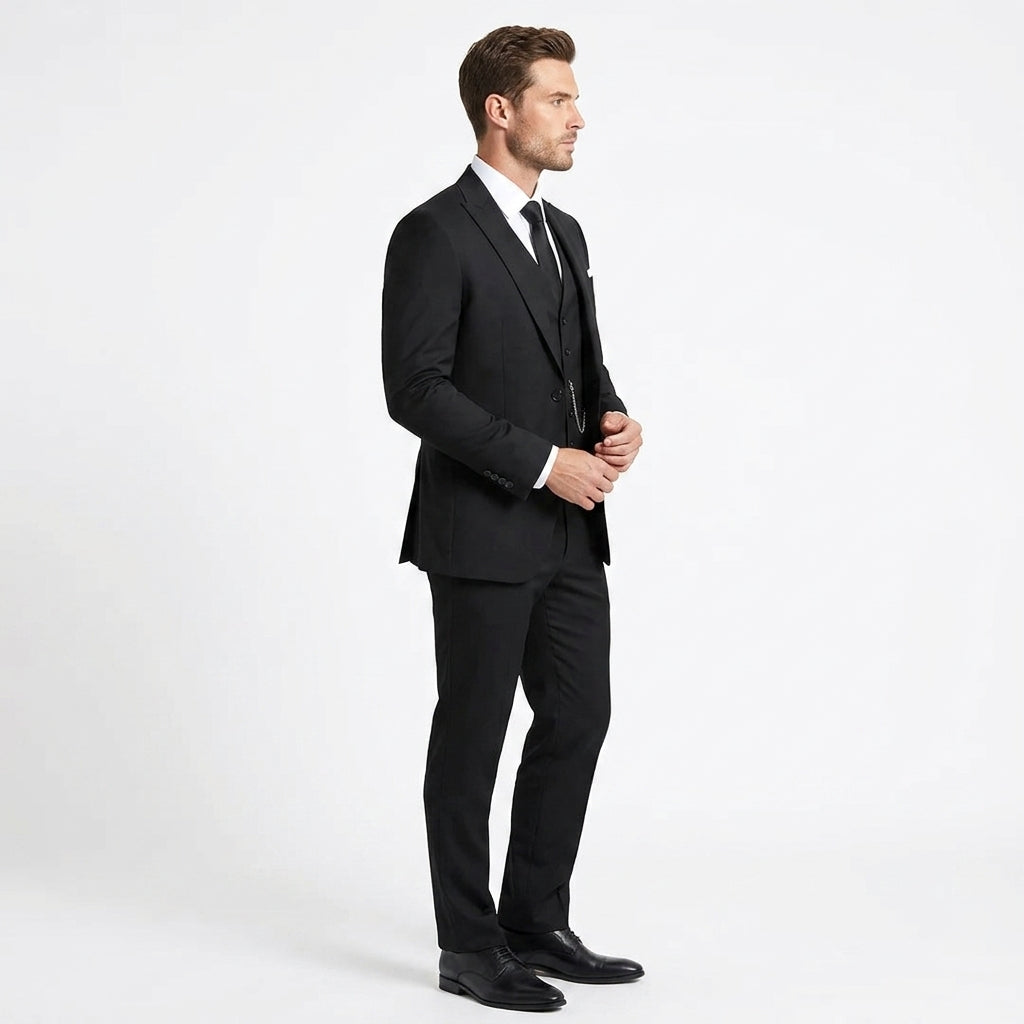 Herren Anzug Dreiteilig Slim Fit