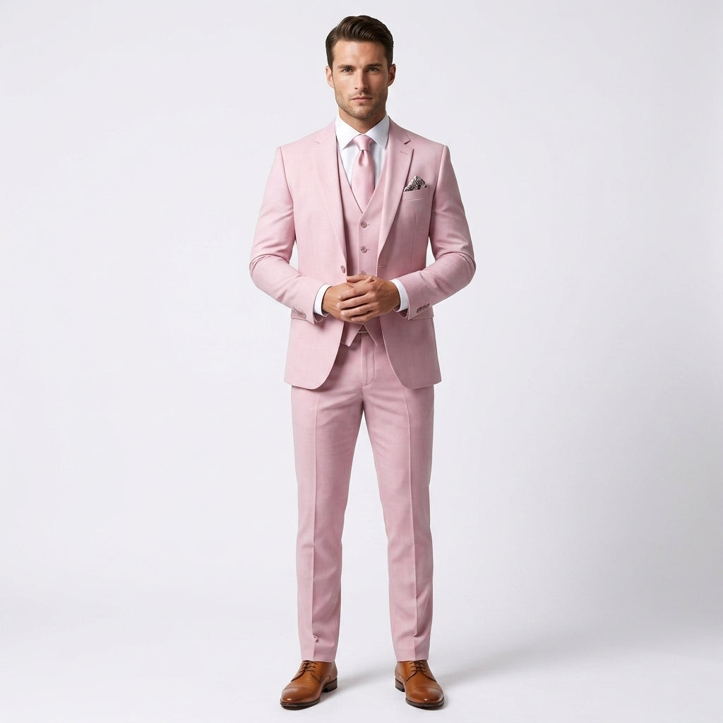 Herren Anzug Dreiteilig Slim Fit