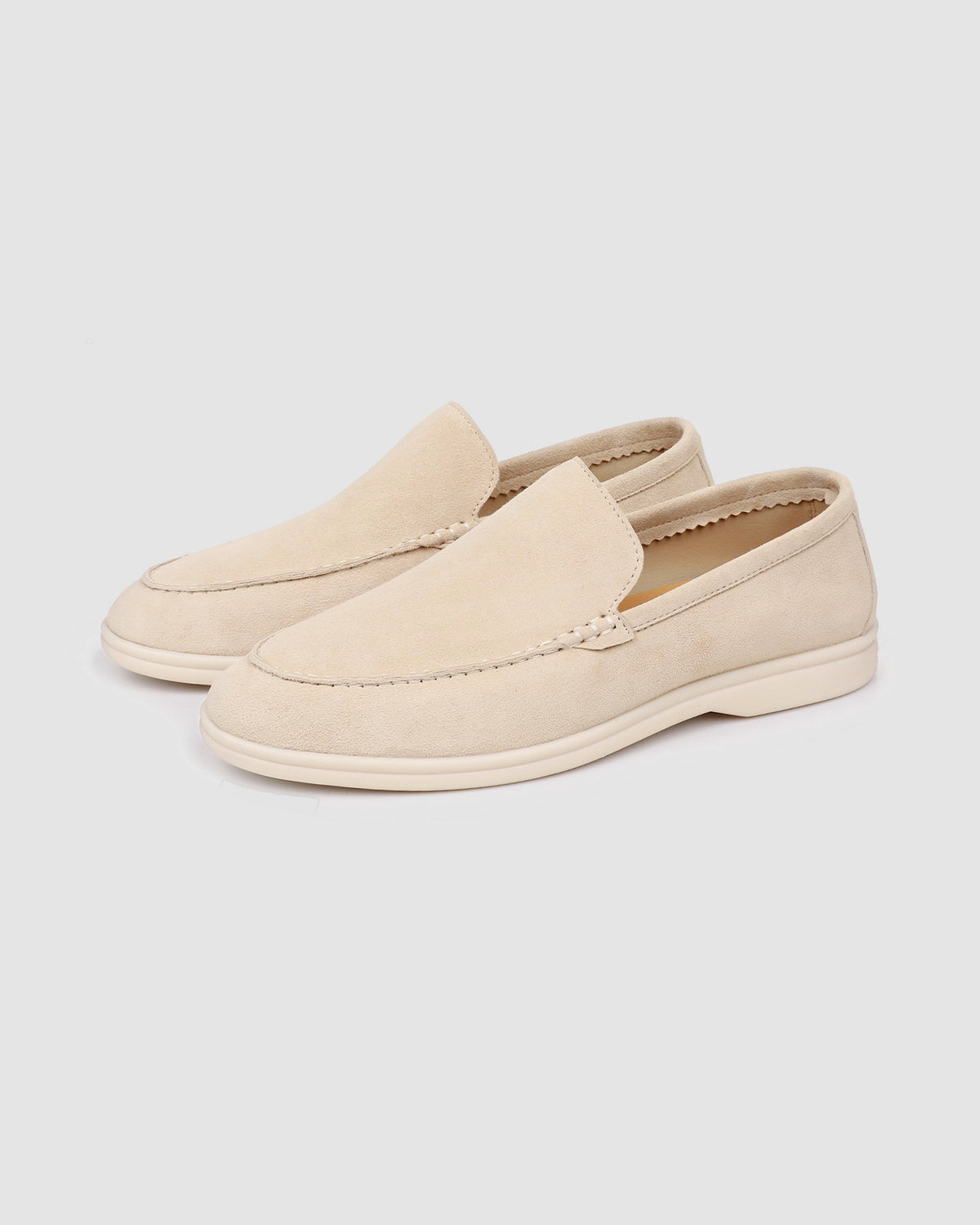 Herren Loafer in Wildleder-Optik, handgenäht – Elfenbein, Bild 1