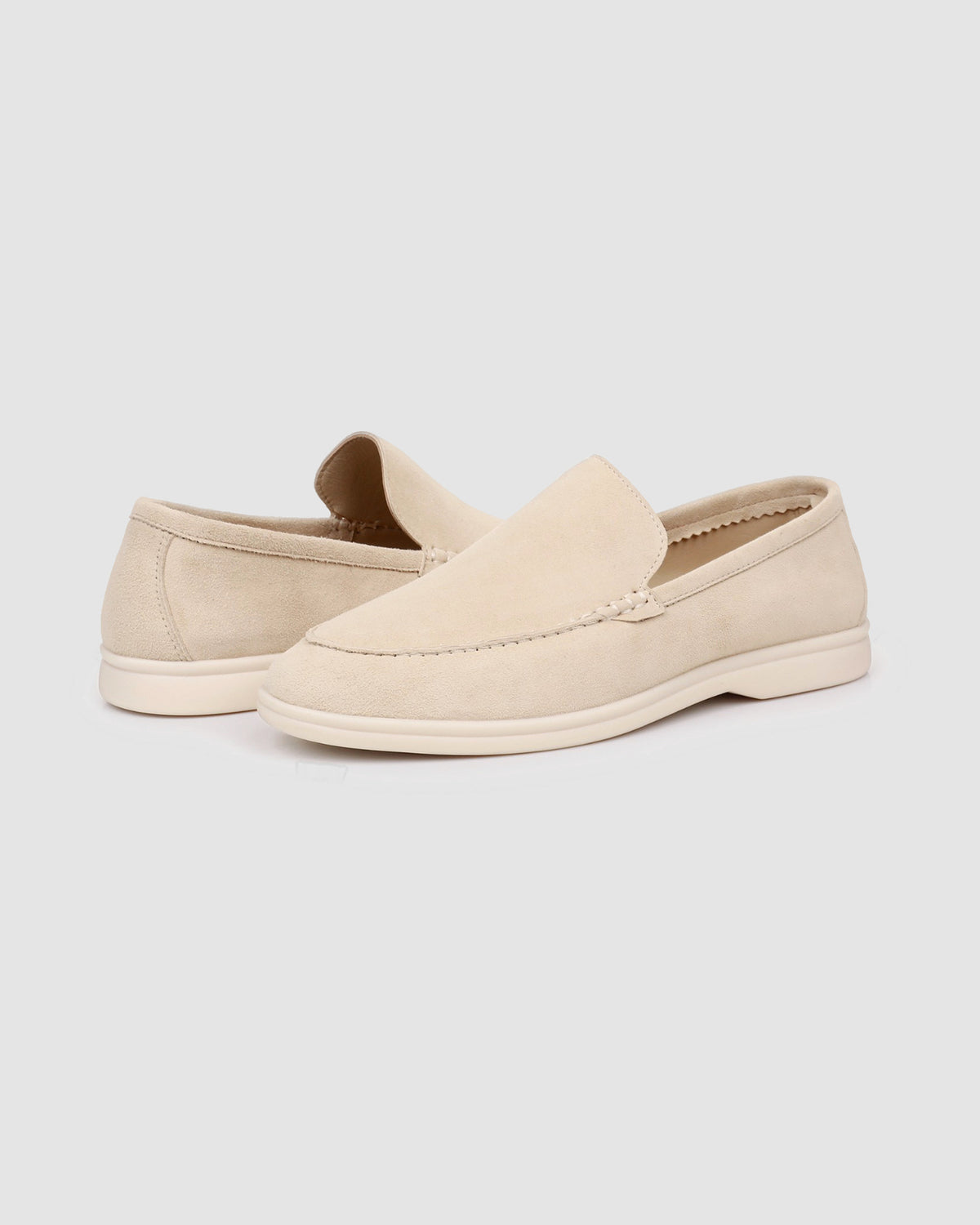 Herren Loafer in Wildleder-Optik, handgenäht – Elfenbein, Bild 2