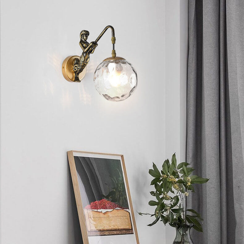 Rustikale Kugel-Wandlampe – Vintage-Design-Wandleuchte