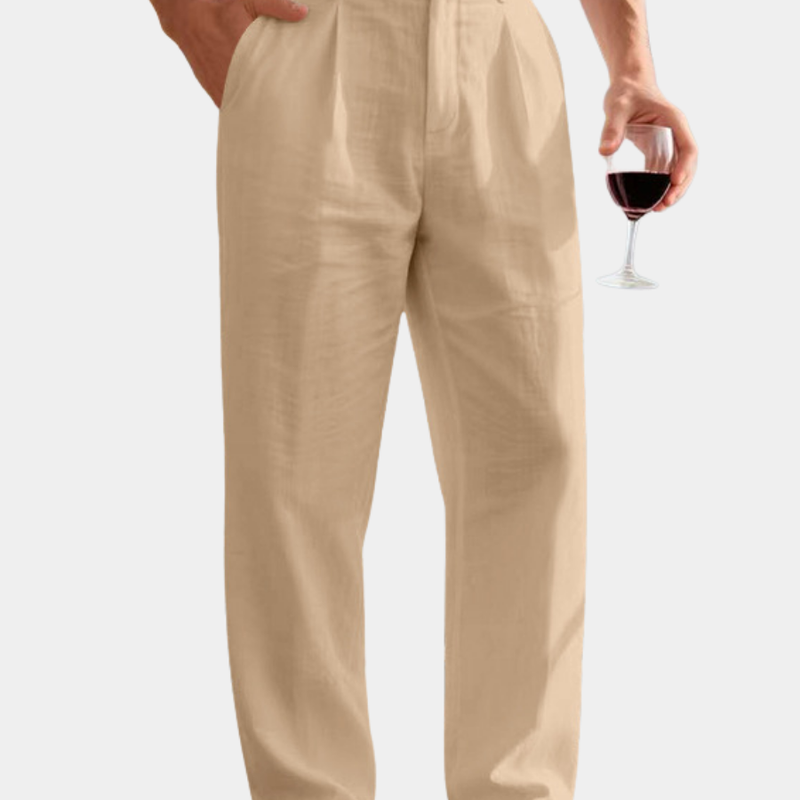 Herren Leinenhose mit weitem Bein - Sommerlich & bequem
