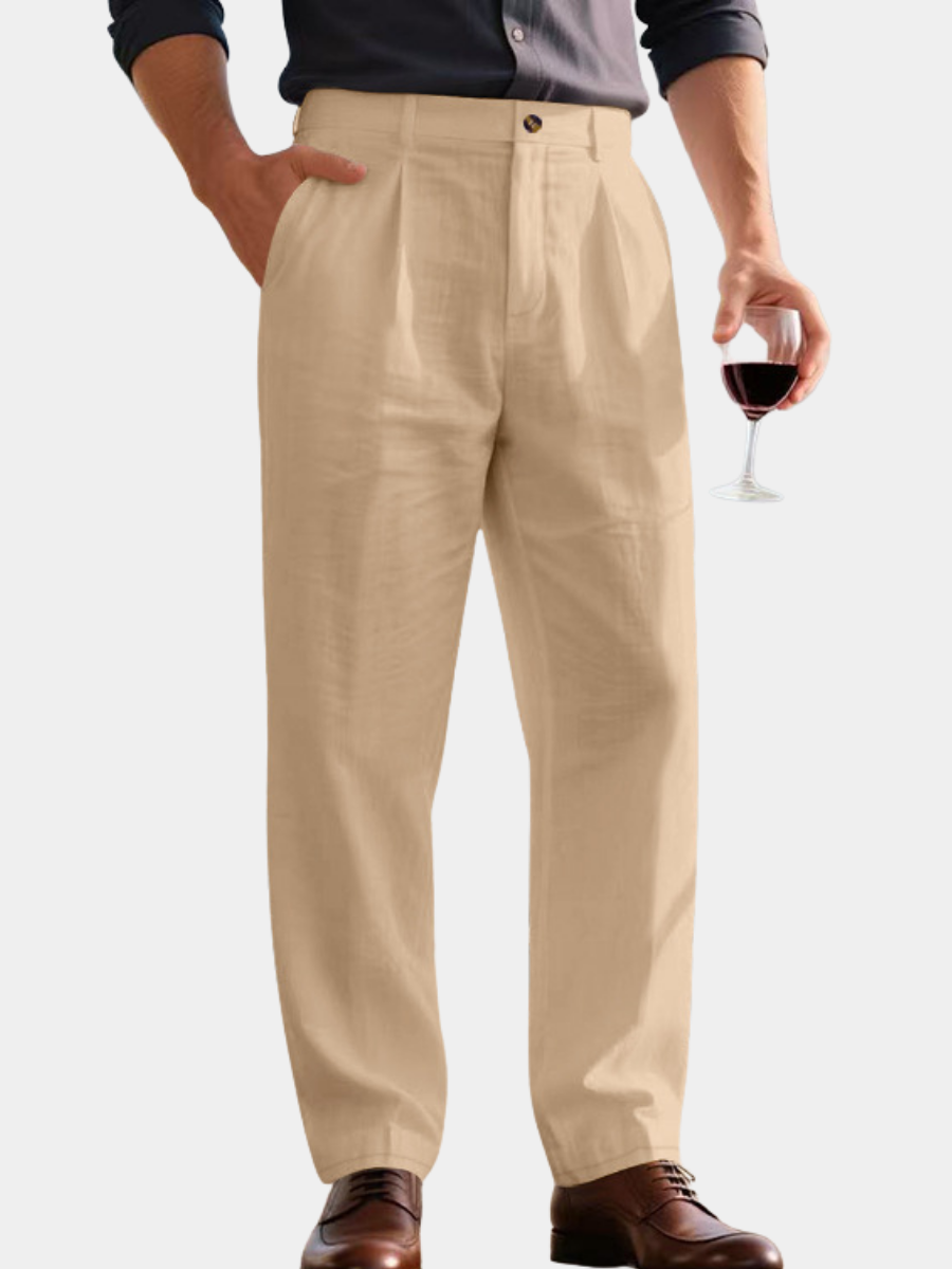 Herren Leinenhose mit weitem Bein - Sommerlich & bequem