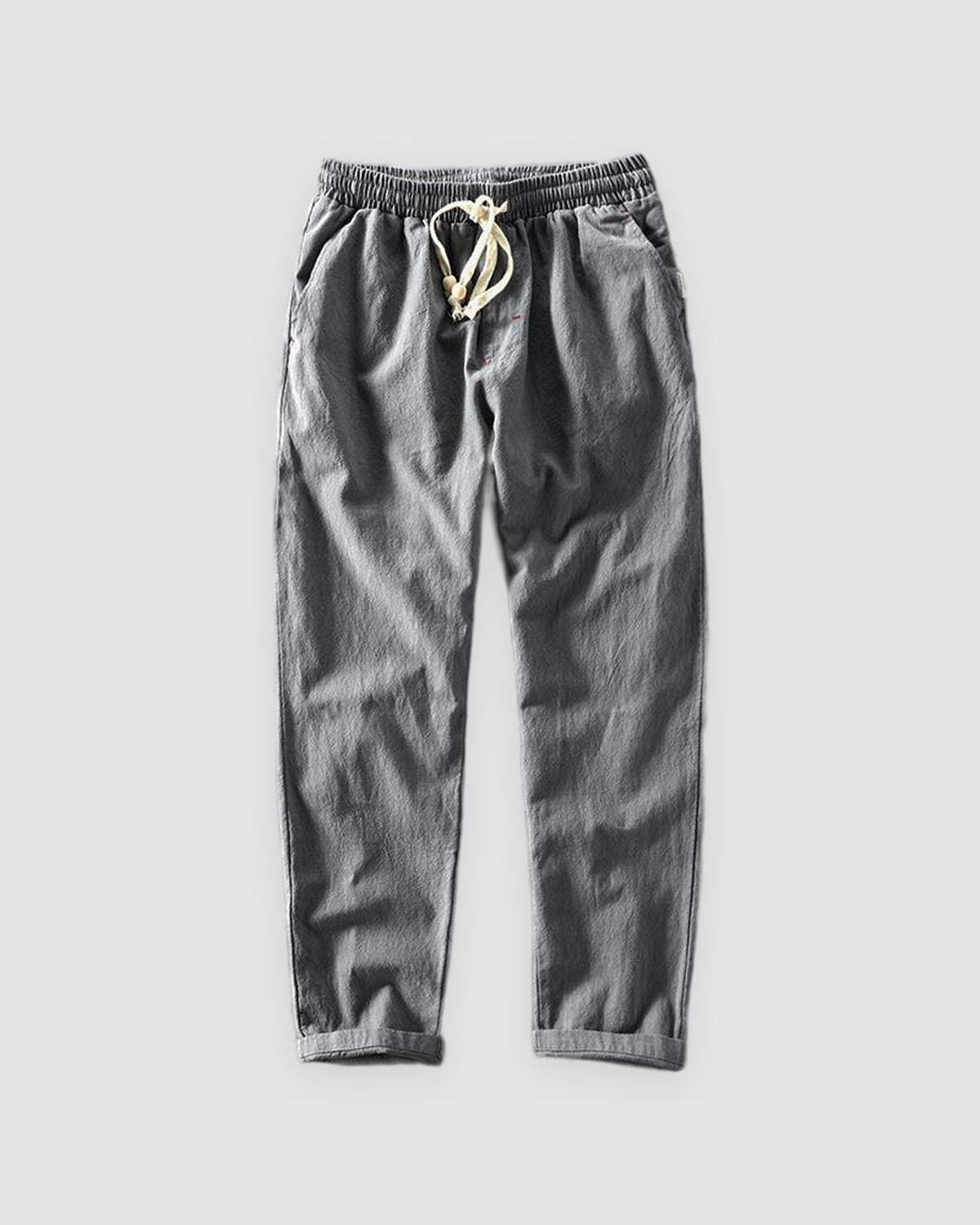 Herren Leinenhose mit lockerer Passform in Dunkelgrau