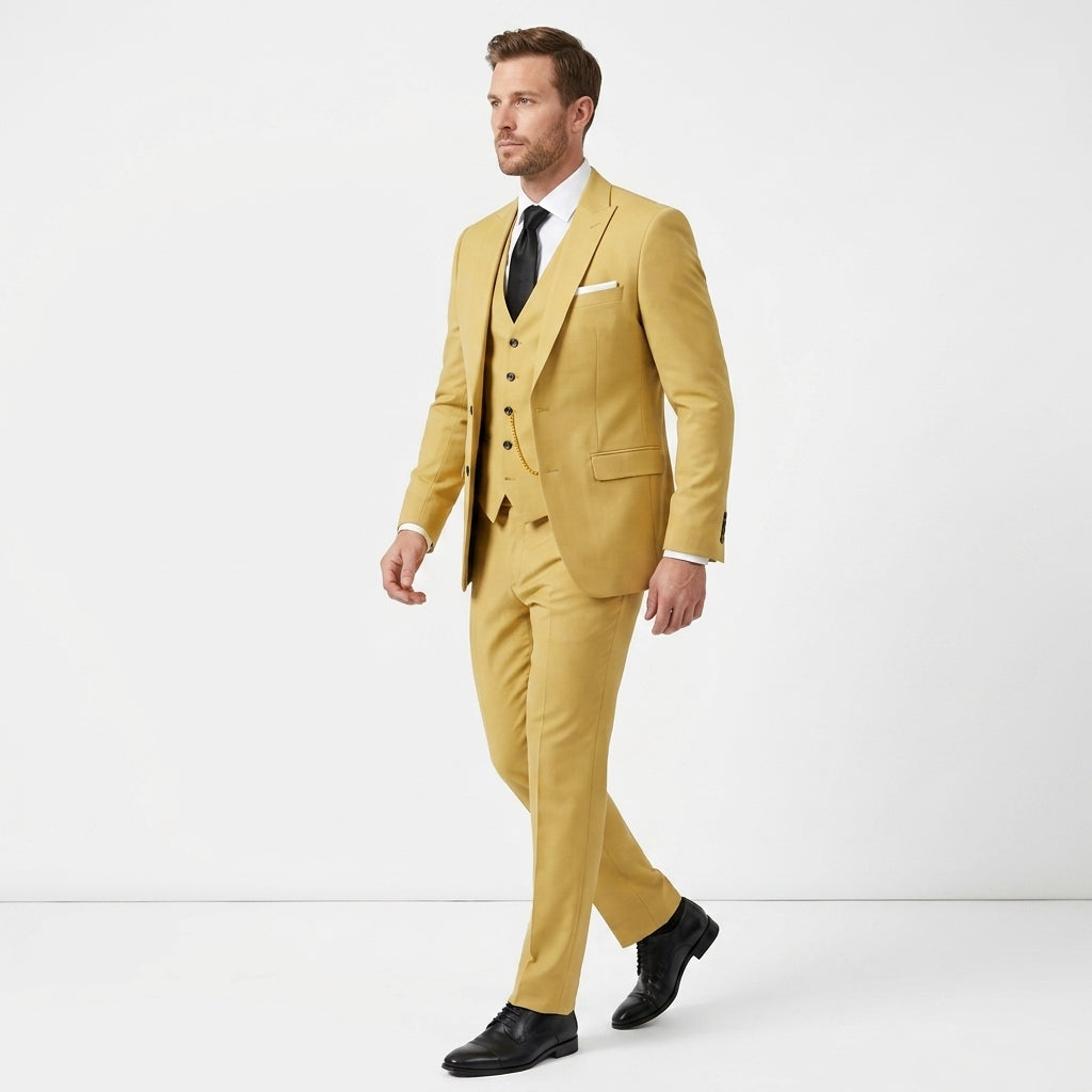 Herren Anzug Dreiteilig Slim Fit