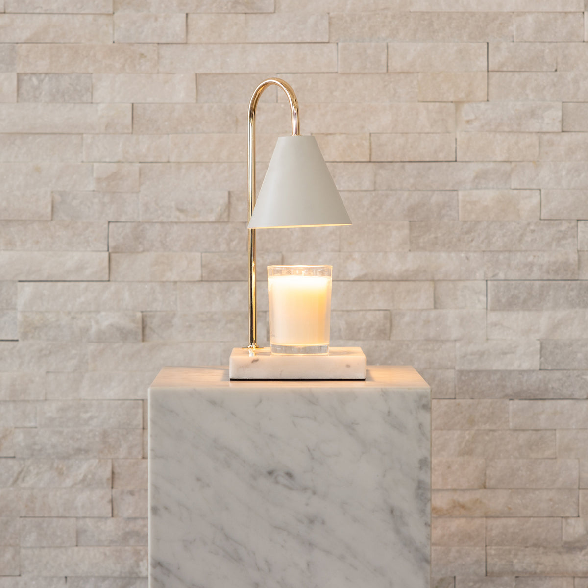 Marmor-Duftlampe – Flammenlose Wachsschmelzlampe mit Timer