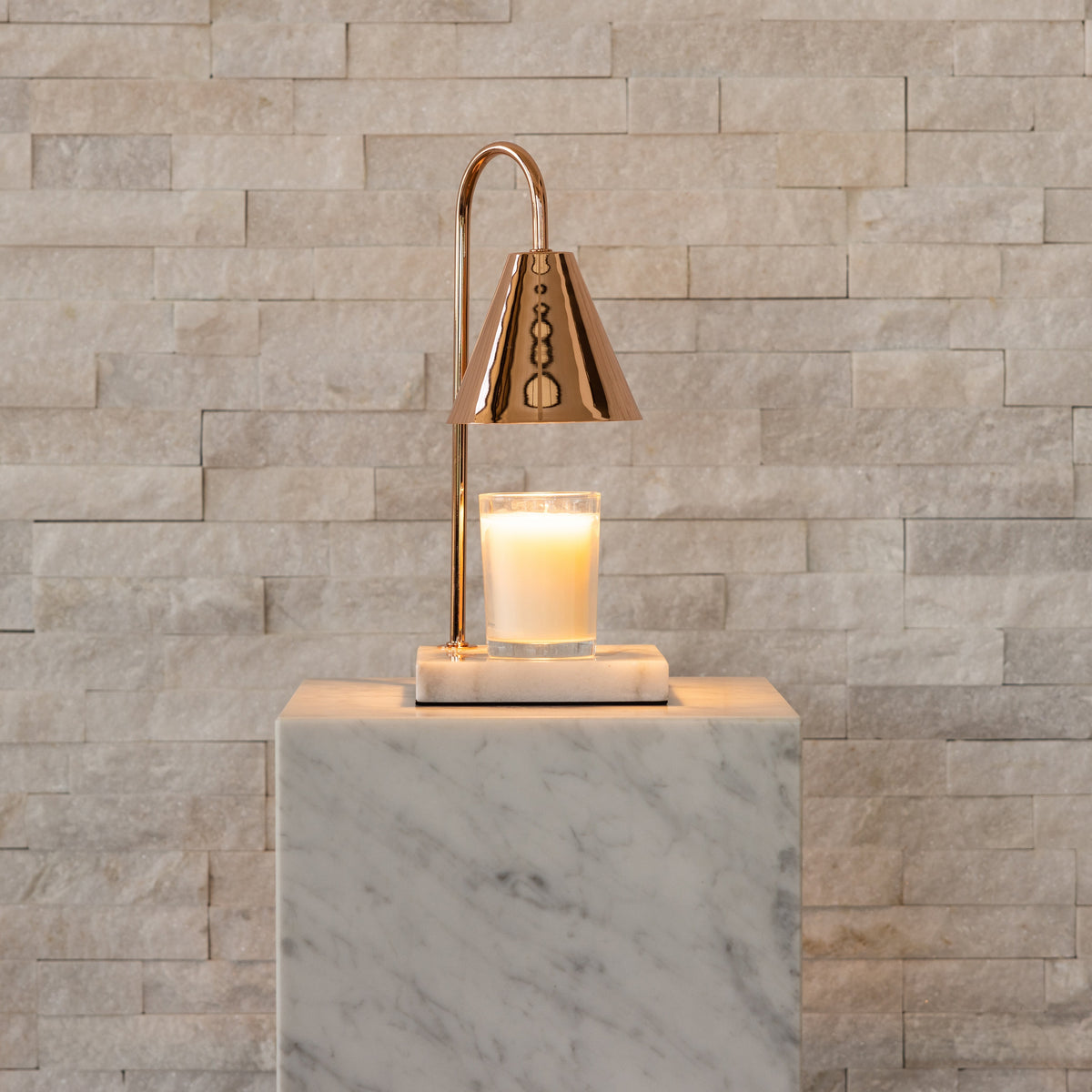 Marmor-Duftlampe – Flammenlose Wachsschmelzlampe mit Timer