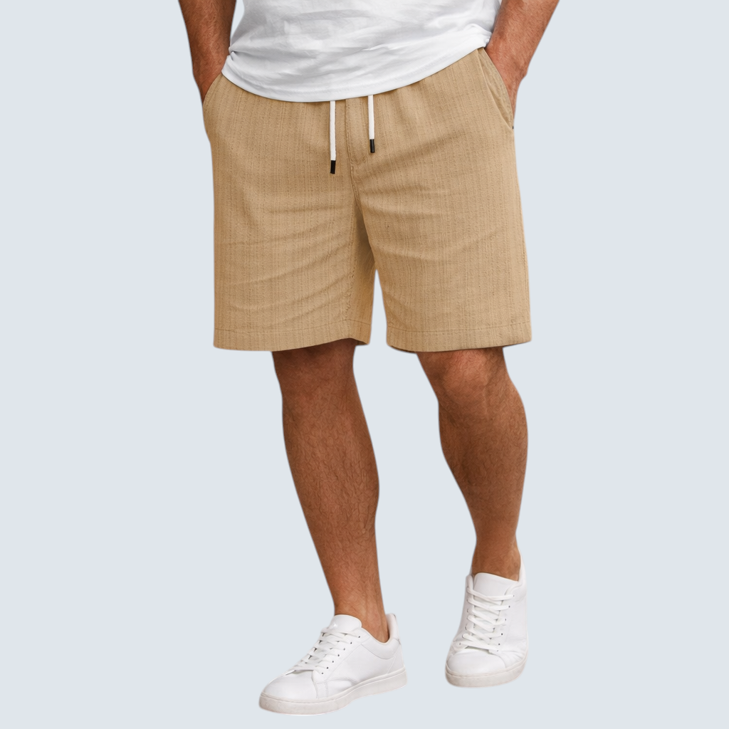 Herren Shorts Leinen Knielang