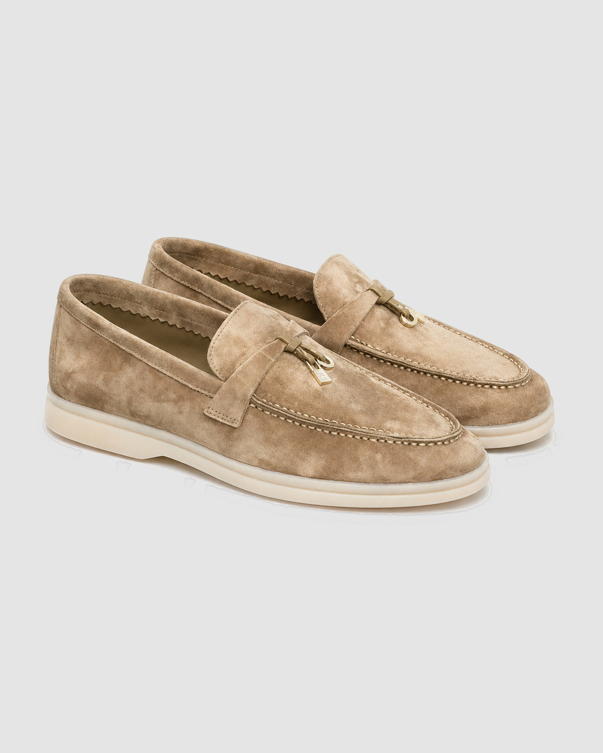 Herren Mokassins ohne Schnürung, Slip-On in Taupe