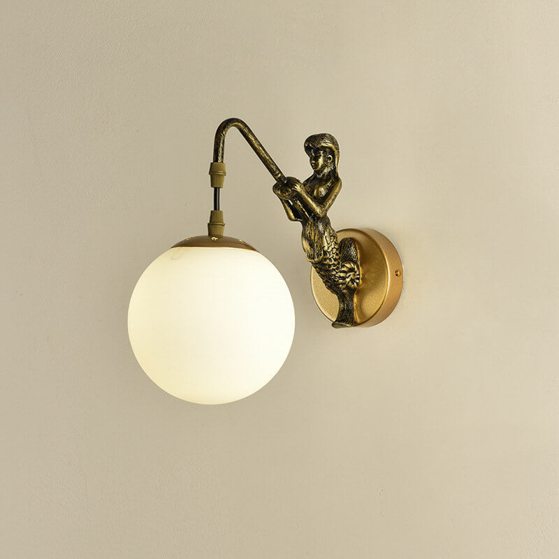 Rustikale Kugel-Wandlampe – Vintage-Design-Wandleuchte