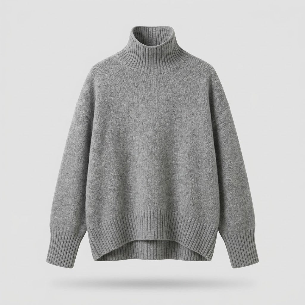 Women's Cashmere Sweater with Turtleneck Collar