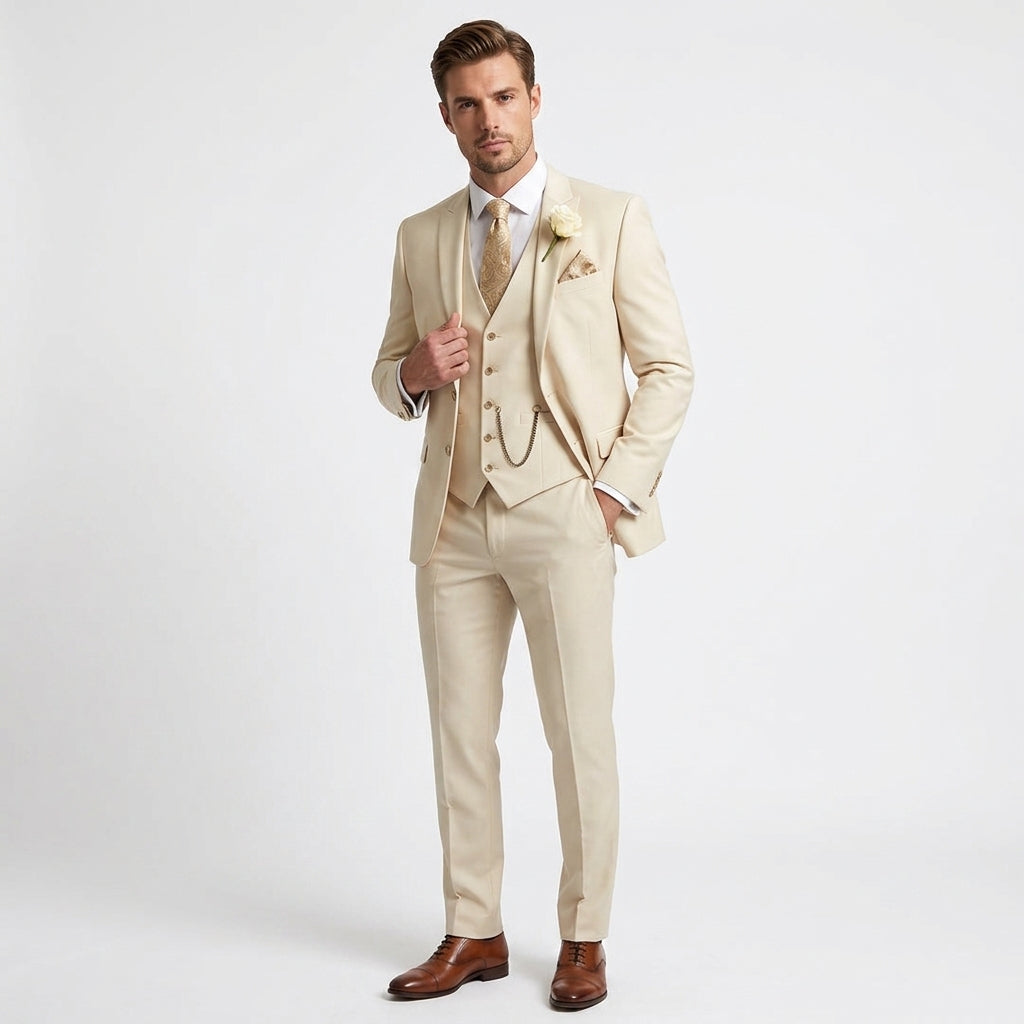 Herren Anzug Dreiteilig Slim Fit