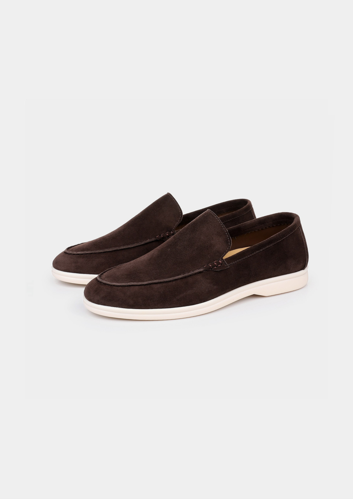 Herren Loafer Kaffee - Edle Wildleder Slipper mit Mandelspitze