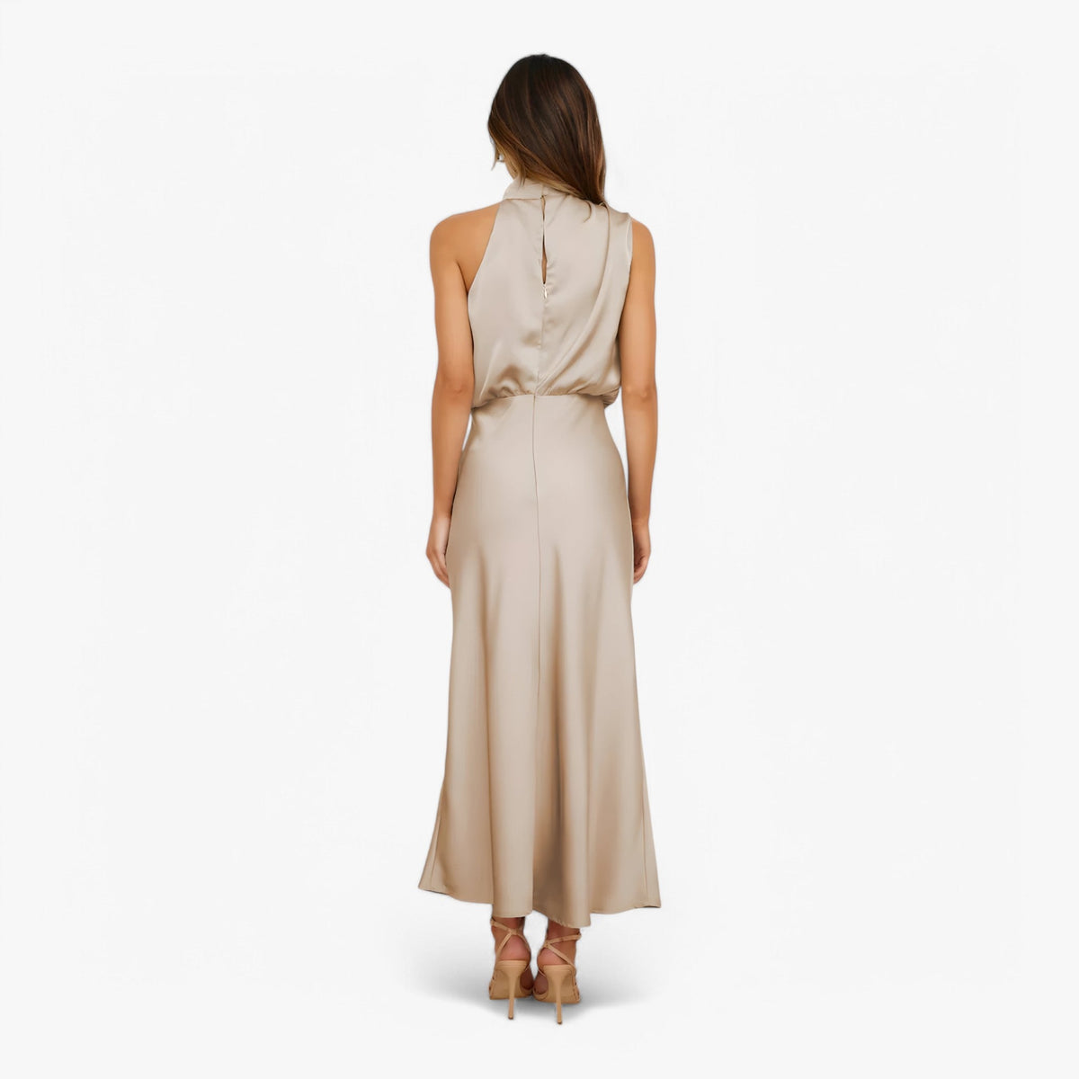 Damen Kleid Satin Elegant