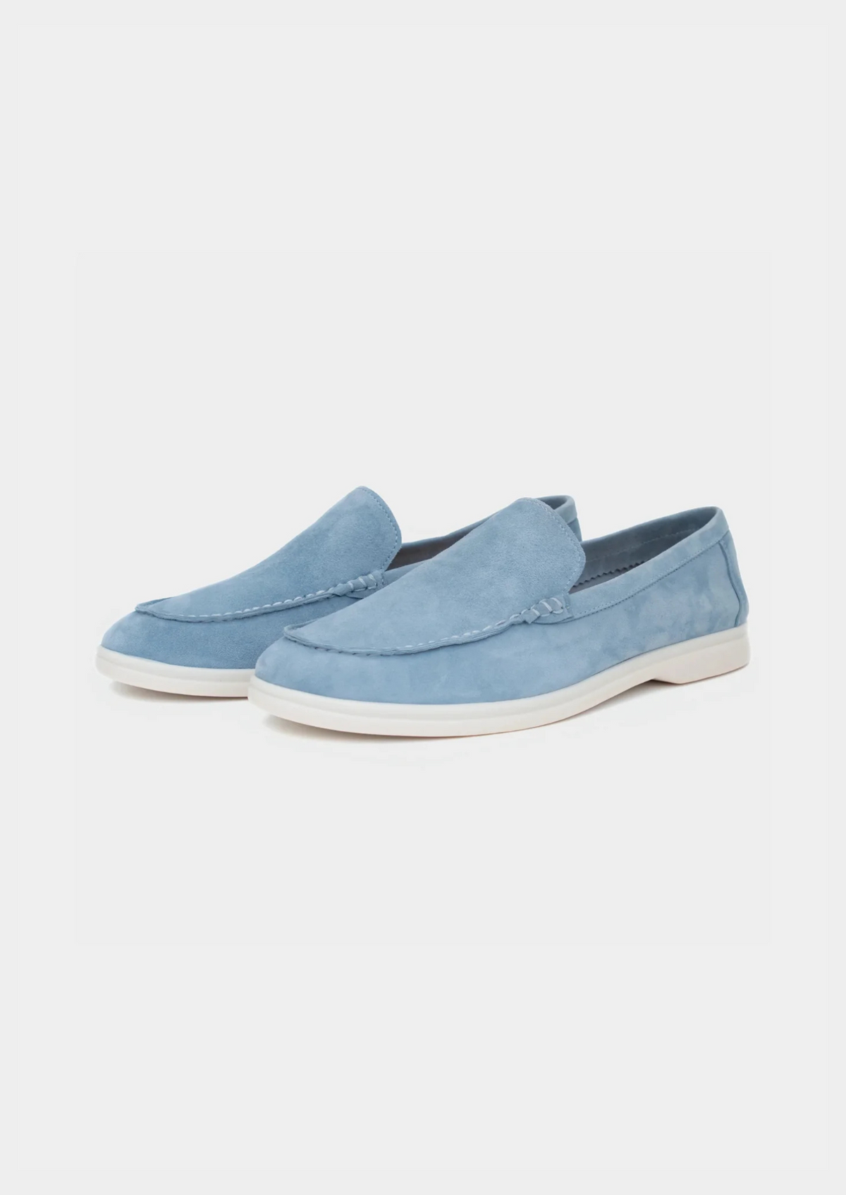 Herren Loafer Slip-On Wildleder-Optik Babyblau