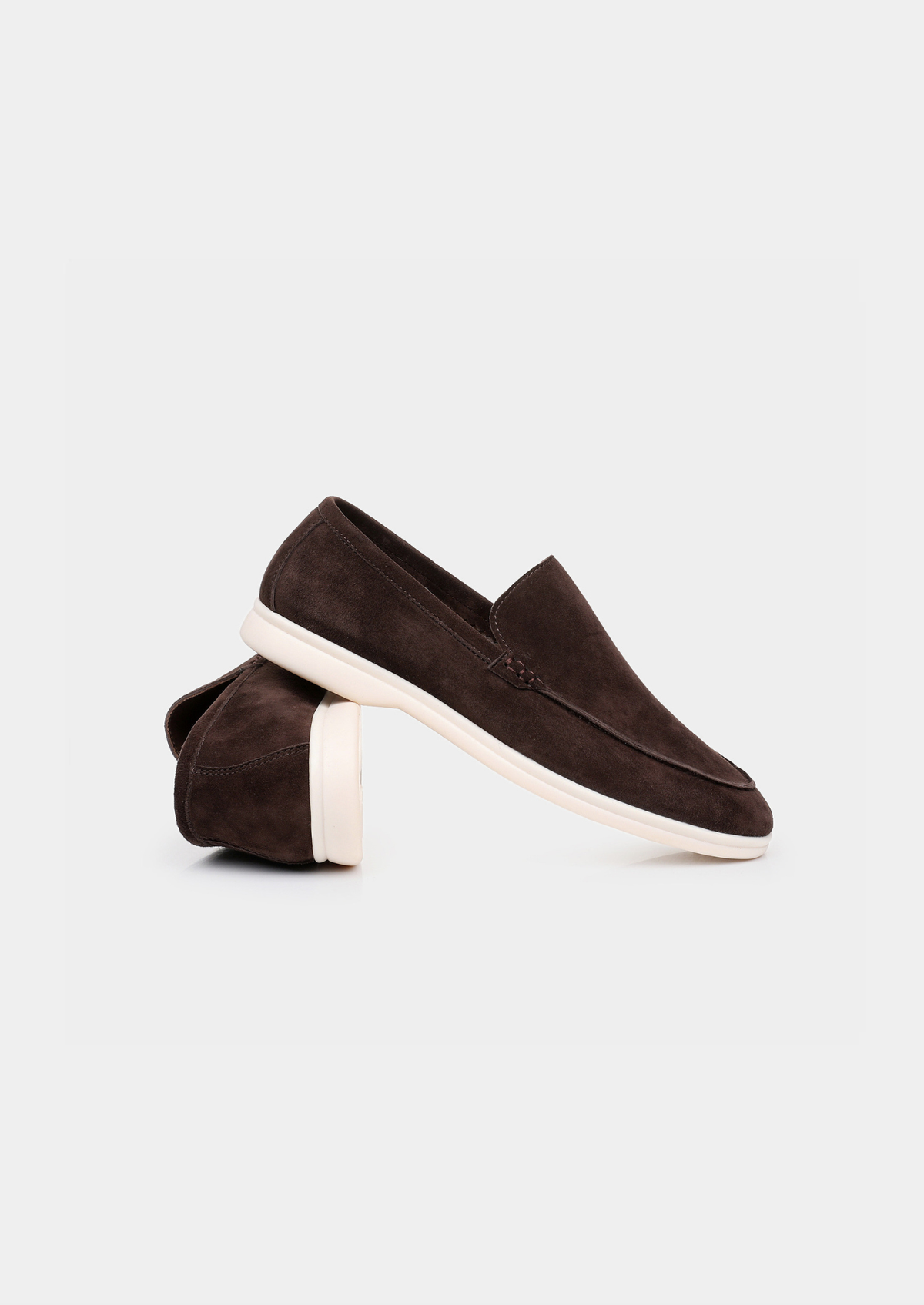 Herren Loafer Kaffee - Edle Wildleder Slipper mit Mandelspitze
