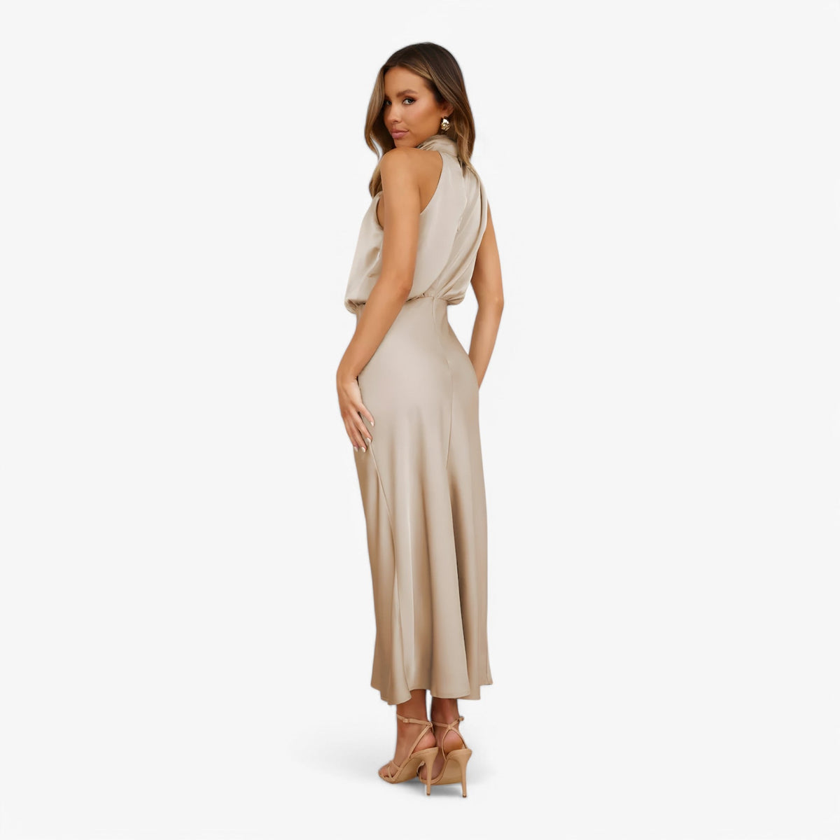 Damen Kleid Satin Elegant