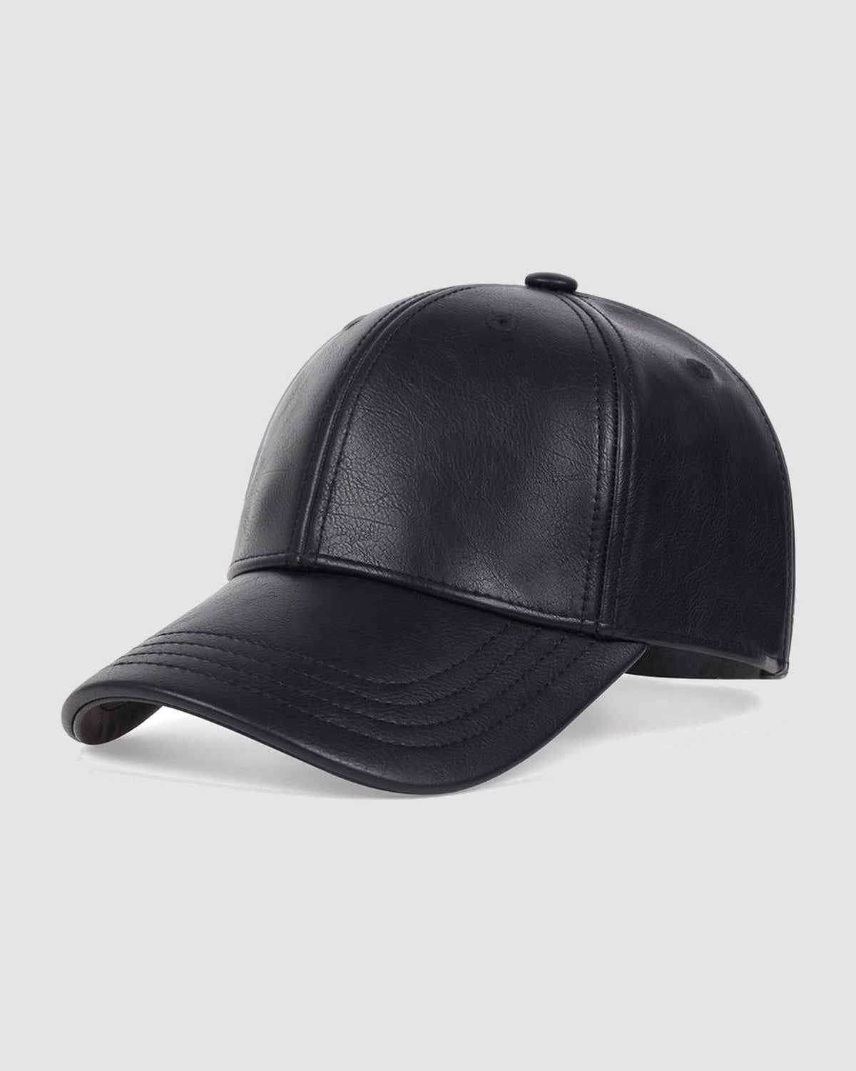 Herren Baseball Cap aus Kunstleder, elegant – Schwarz – Ansicht 3