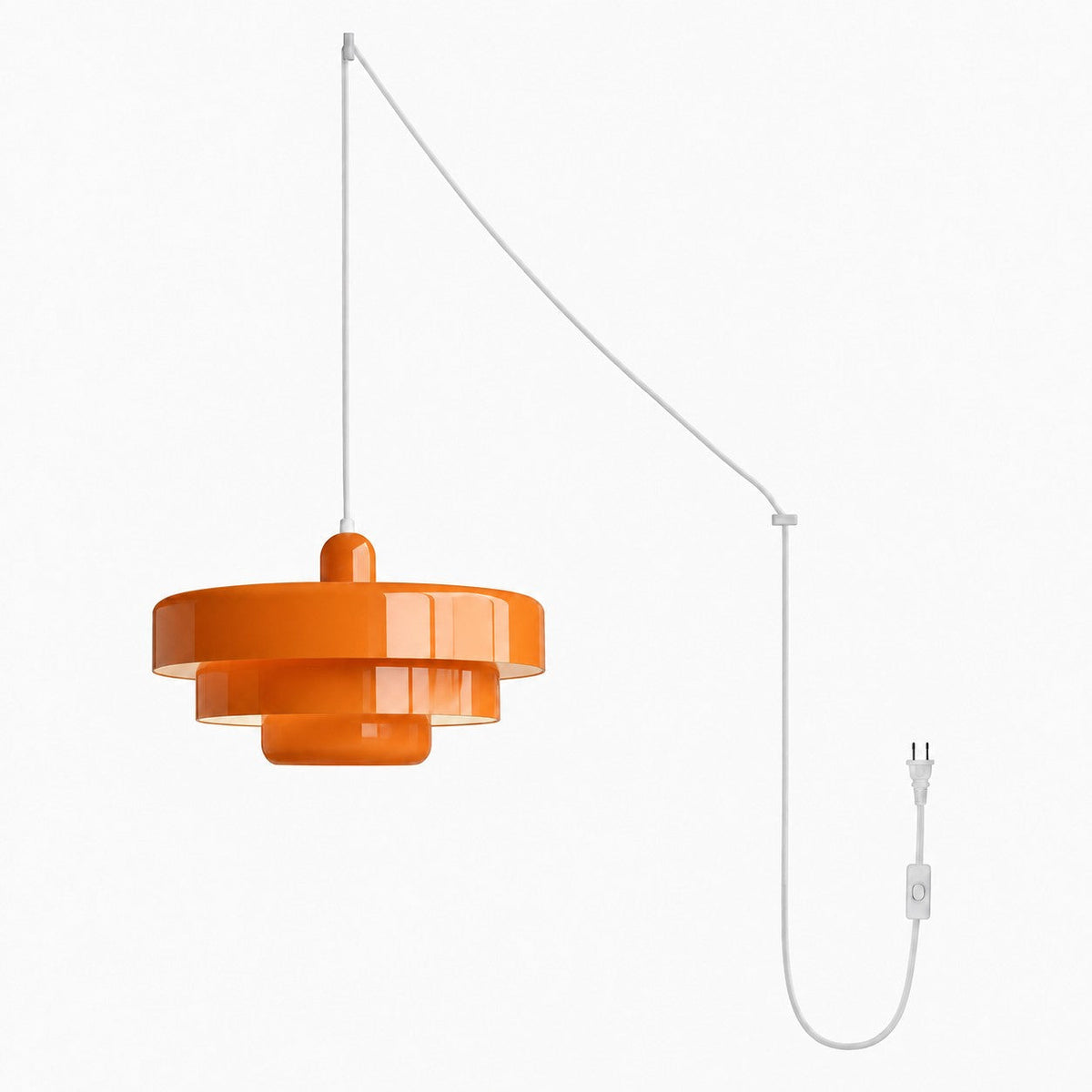 Steckdosen-Pendelleuchte im Retro-Bauhaus-Stil, mehrfarbig – Orange – Ansicht 24