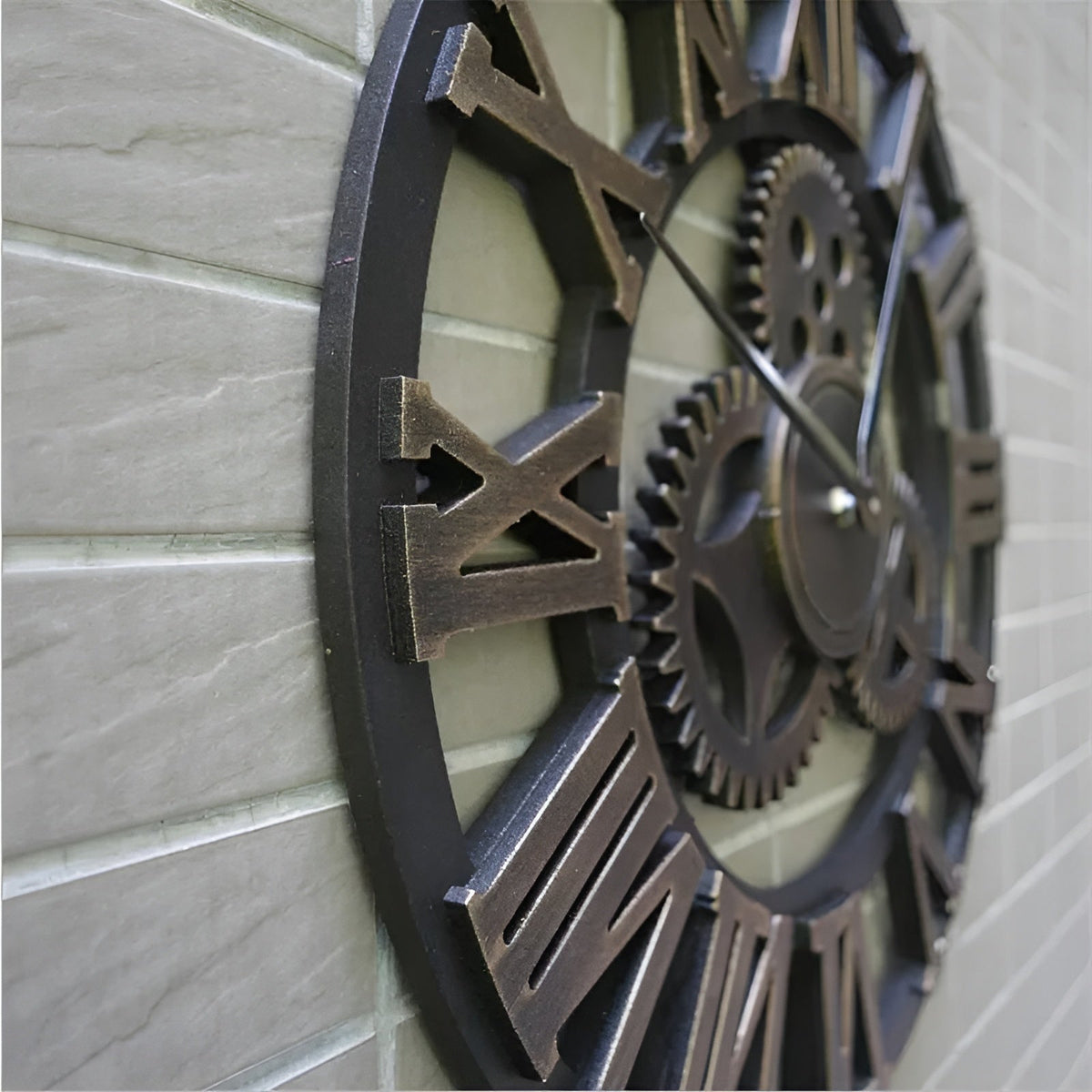 Industrielle Wanduhr Zahnrad-Design für Wohnzimmer & Büro