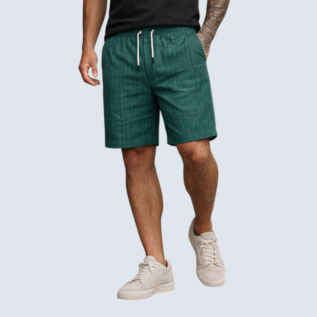 Herren Shorts Leinen Knielang