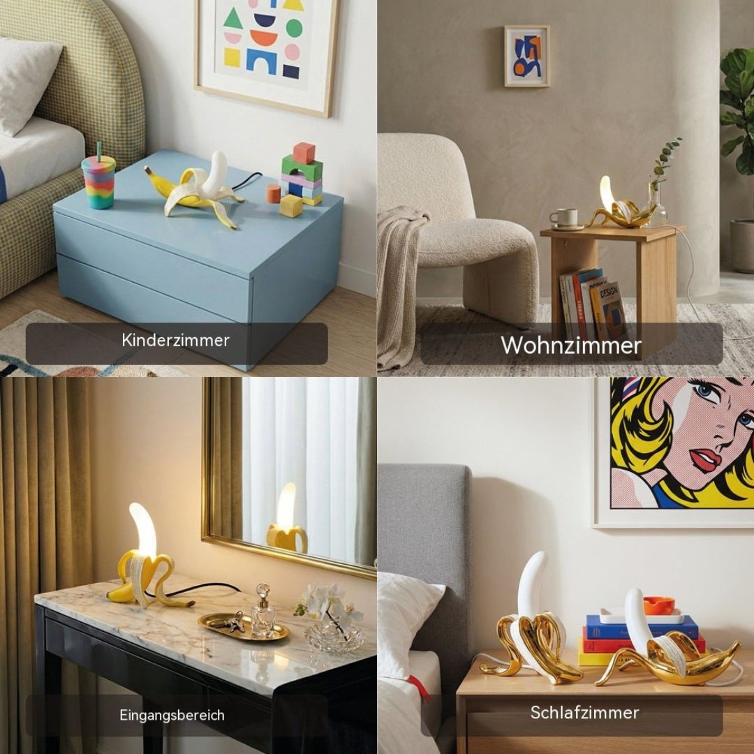 Art-Deco Bananen-Tischlampe – Dekoratives Akzentlicht