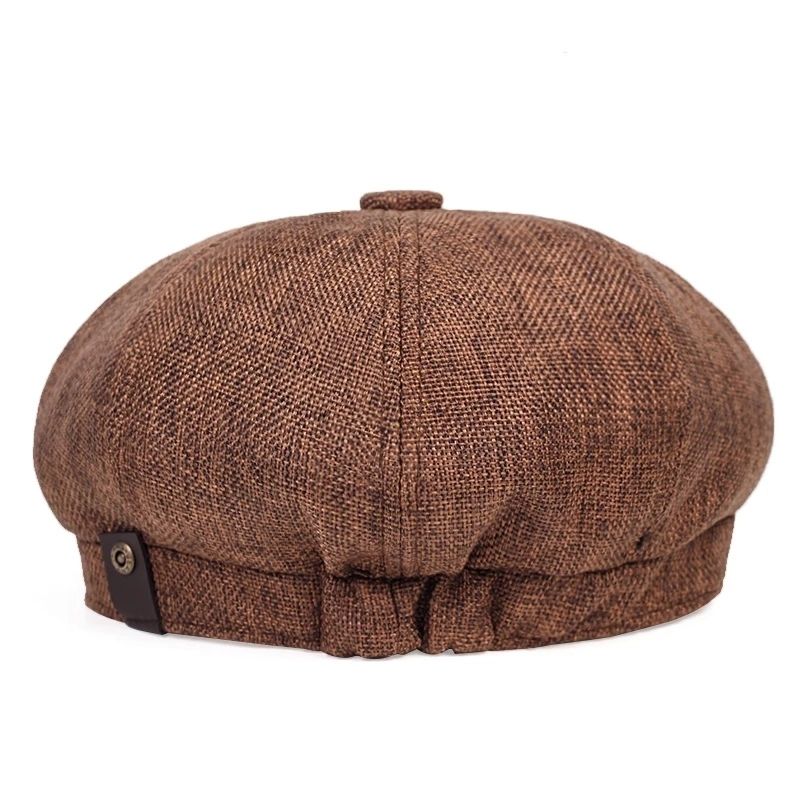 Hat : Cap Heren Zwart - Herencap van Retro Linnen voor Luchtige Lente - En Zomeroutfits in