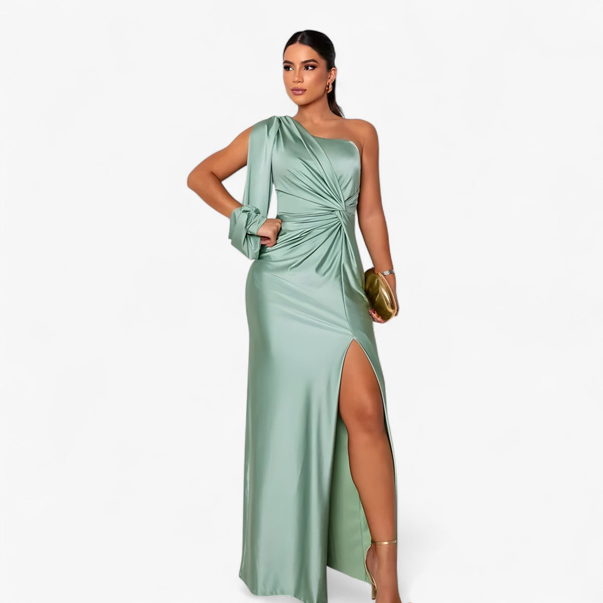 Damen Midikleid Satin