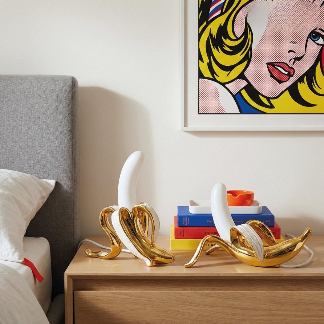 Art-Deco Bananen-Tischlampe – Dekoratives Akzentlicht
