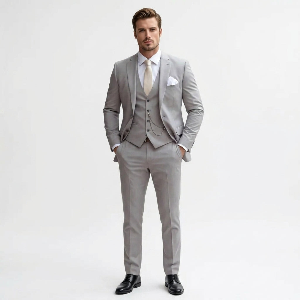 Herren Anzug Dreiteilig Slim Fit