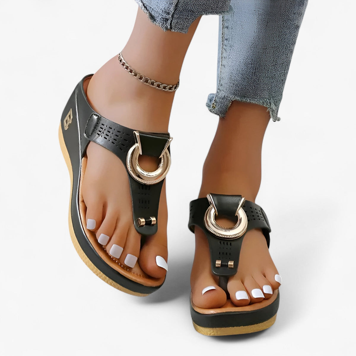 Damen Sandalen Flach