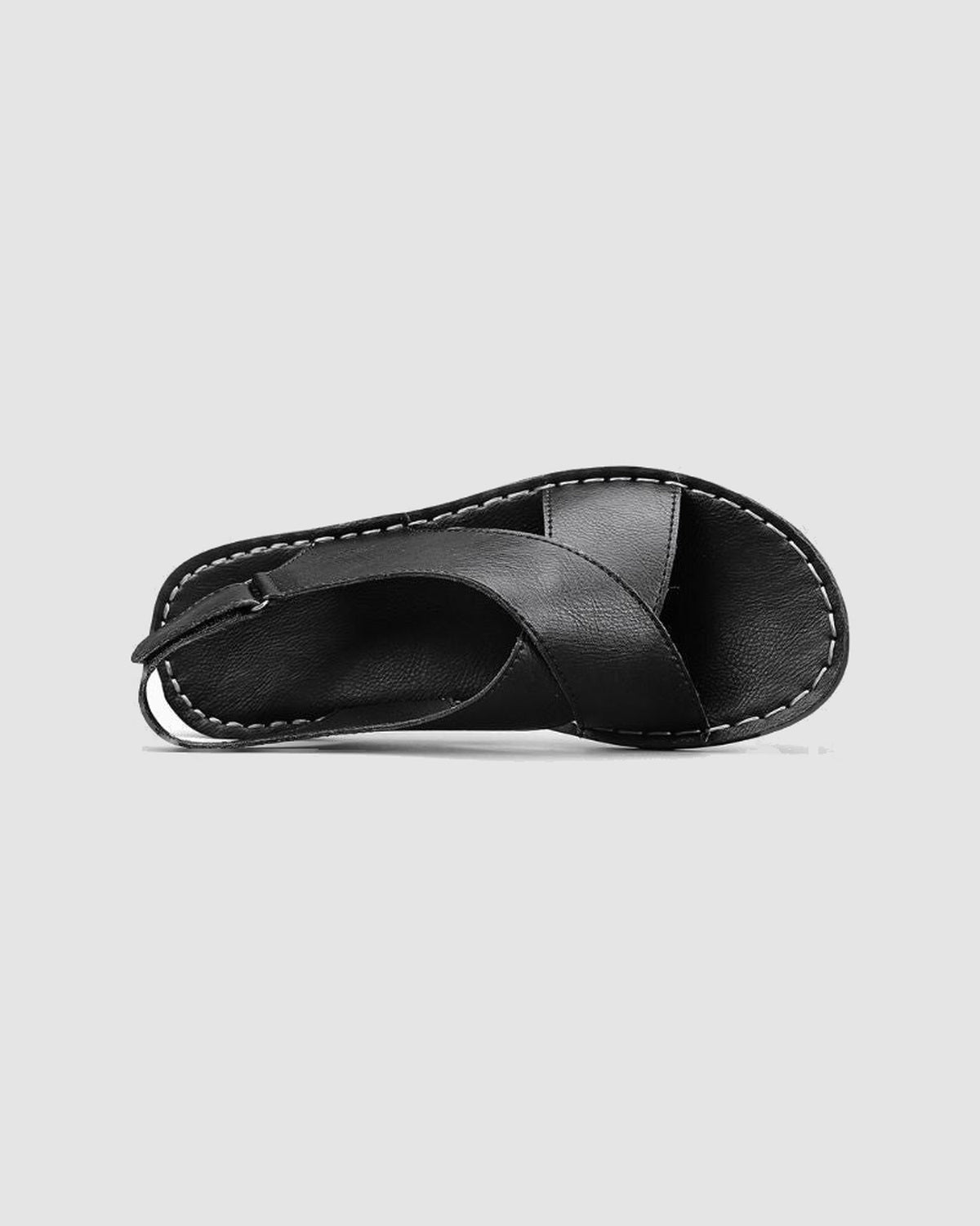 Herren Ledersandalen mit Kreuzriemen für den Sommer – Schwarz, Bild 3