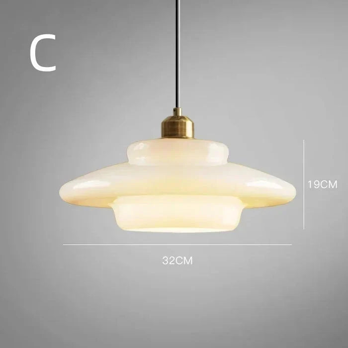 Calistre - Mid-Century Milchglas Pendelleuchte