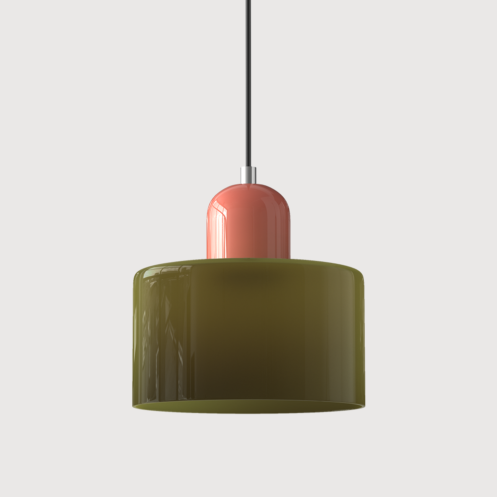 Bauhaus Farbglas-Pendelleuchte - Höhenverstellbar