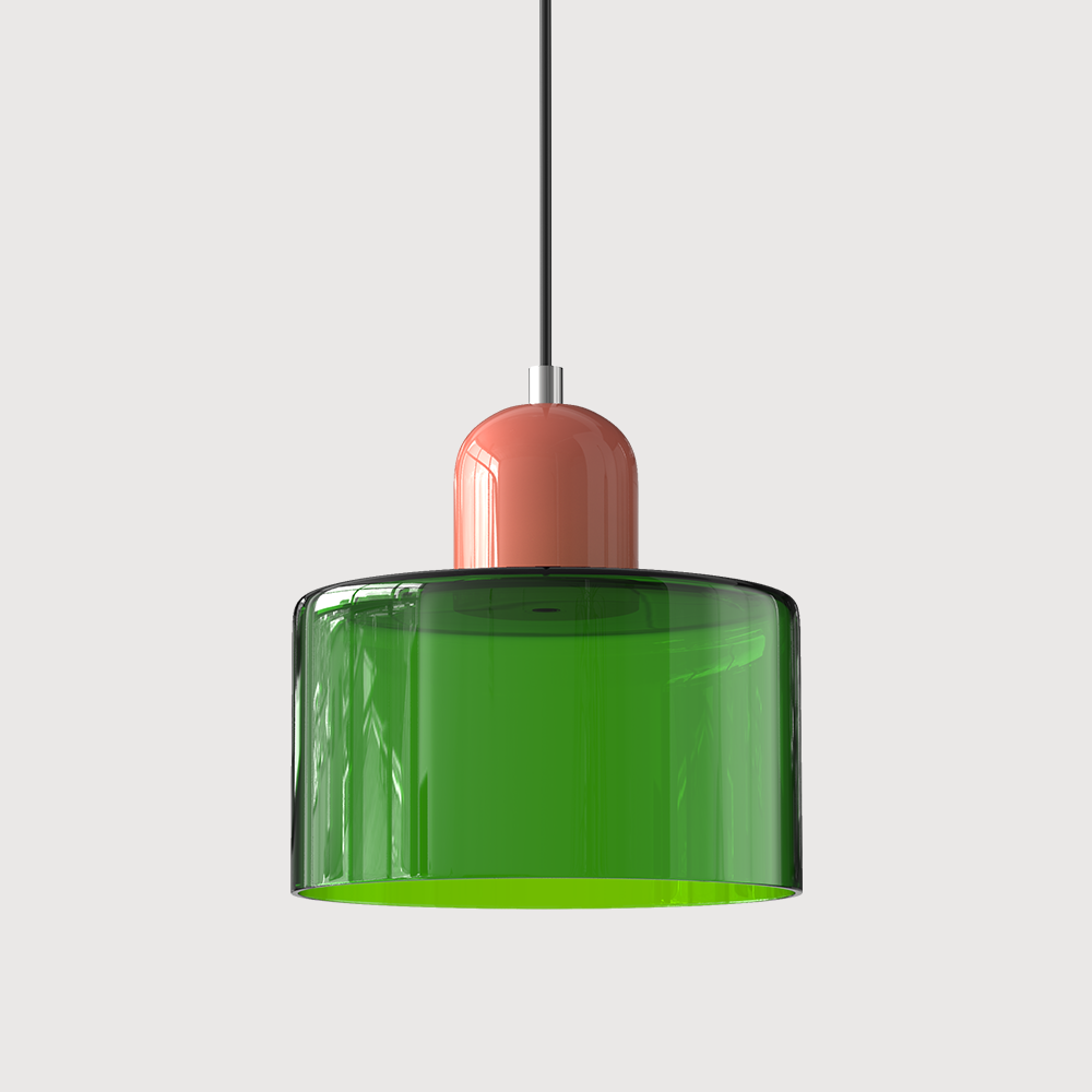 Bauhaus Farbglas-Pendelleuchte - Höhenverstellbar