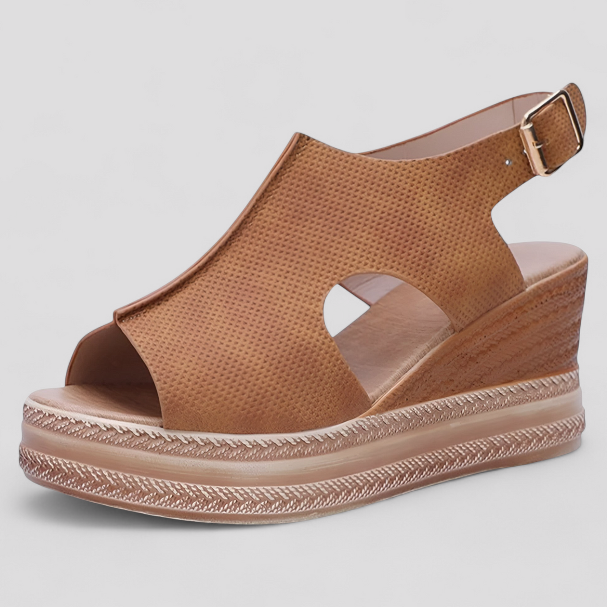 Damen Sandalen Plateau Kunstleder