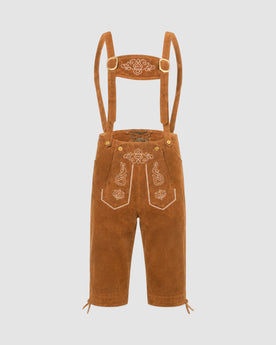 Herren Kniebundhose aus Wildleder mit Stickerei in Khaki